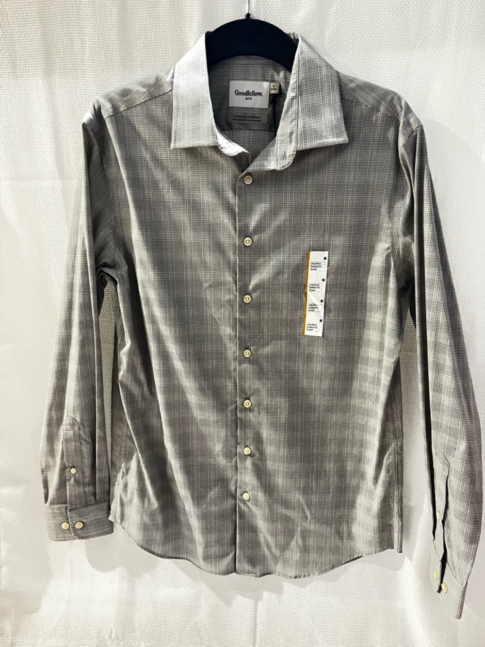 Goodfellow & Co Gray Plaid Long-Sleeve Dress Shirt